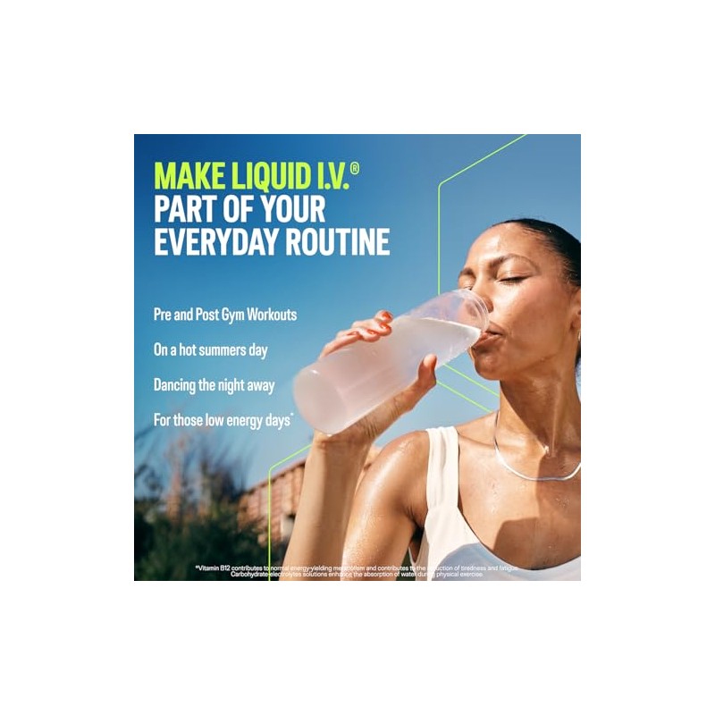 Liquid I.V. Hydration Sachets | Lemon Lime | Electrolyte Powder