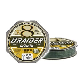 Braided Line Konger Braider Olive Green 8-Way Braided Line Fishing Line 150 m 0.04 mm-0.25 mm (0.25 mm/30.10 kg)
