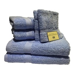 Lintex Linens Deluxe 6 Piece Cotton Terry Bath Towel Set, Ocean