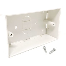 Maincore Surface Dual Mounting Back Box for Electrical & Ethernet Faceplate CAT5e CAT6 CAT6A CAT7 CAT8 (Dual 146mm x 86mm x 45mm)