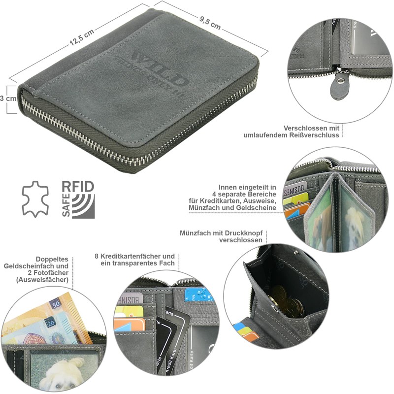 Wild Things Only Men's Genuine Leather Wallet with RFID Protection