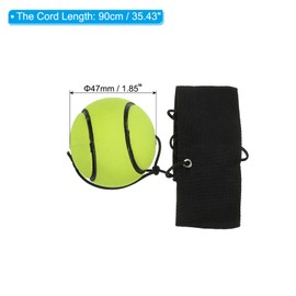 PATIKIL 1.9 Inch Sports Wrist Ball, 2Pcs Tennis Rubber Rebound Wristband Wrist Return Ball Sport on a String for Exercise Play, Fluorescent Yellow