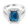 Gem Stone King 4.62 Cttw London Blue Topaz Ring |