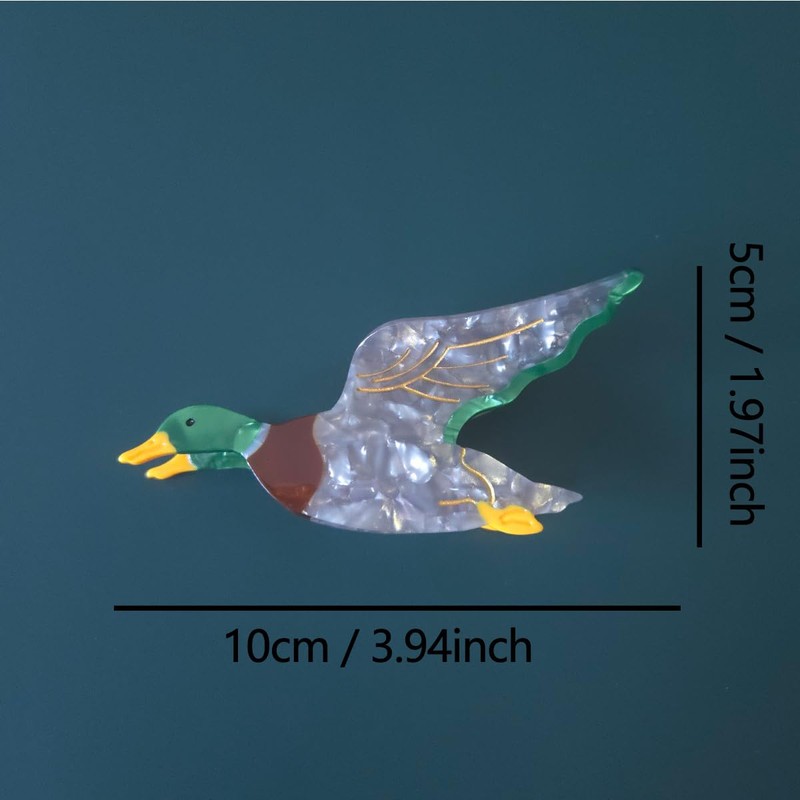 Cute Mallard Hair Clips,Funny Acetate Bird Claw Clip,Small Claw Clip