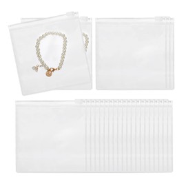 PATIKIL PVC Jewelry Bags, 25 Pcs 4.3" x 4.3" Jewelry Pouches Clear Zipper Bags Anti Oxidation Self Sealing Small Bags for Earrings Necklace Bracelets Storage Travel Business