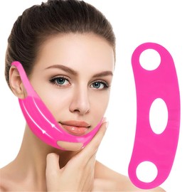 Máscara Reafirmante En Forma De V, Banda Reductora De Papada De Silicona, Moldeador De Mandíbula, Cinta Elástica Reutilizable En Forma De V Para El Rostro Para Dormir, Máscara Reafirmante Y