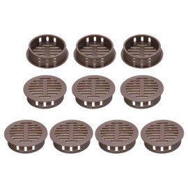 QUARKZMAN Pack of 10 35 mm/1.4 inch Ventilation Grille, Round Soffit Ventilation Grille, Brown Plastic Cover for Bathroom, Home, Office, Kitchen, Cabinet, Wardrobe