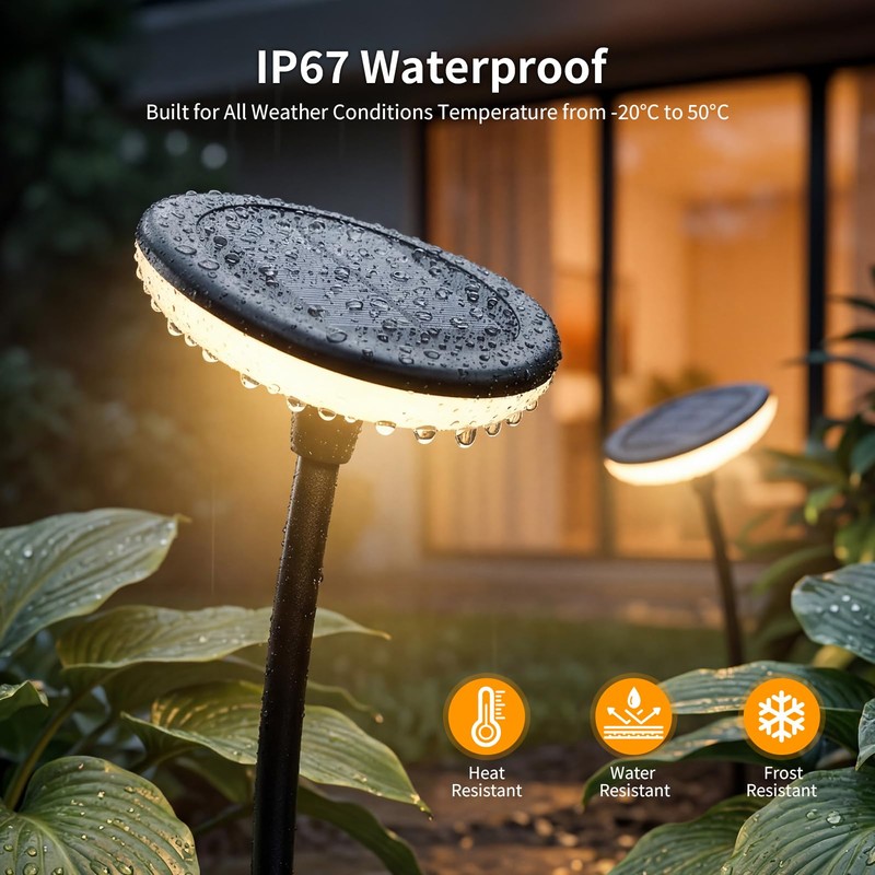 Solar Pathway Lights Outdoor, 4 Pack Solar Powered Garden Lights
