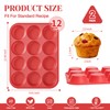 Helpcook 2Pack Silicone Muffin Pans with Metal Reinforced Frame,12 Cup