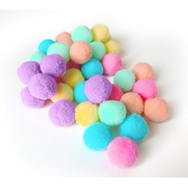Interdruk - Pompoms for Crafts - Pack of 35 in 6 Different Colours - 18 mm Diameter - Unicorn Set