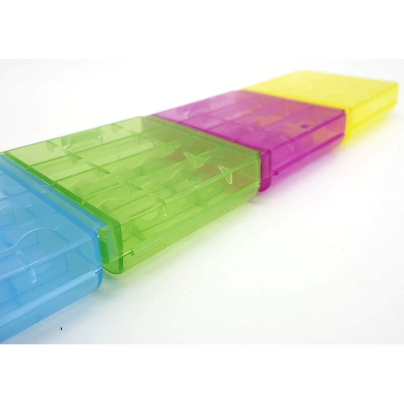 ABE 電池ケース 6点セット 単3電池×4本収納ケース 単4電池×4本収納ケース 硬質プラスチック 保管ケース 6点セット 6点半透明電池収納！単3＆単4電池4本を管理しやすいコンパクトサイズ 連結も可能