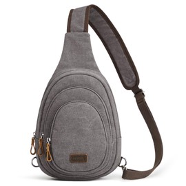 S-ZONE RFID Crossbody Sling Backpack Water Resistant Canvas Men Shoulder Chest Bag Women Unisex Medium