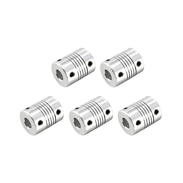 sourcing map 6.35mm to 8mm Aluminum Alloy Shaft Coupling Flexible
