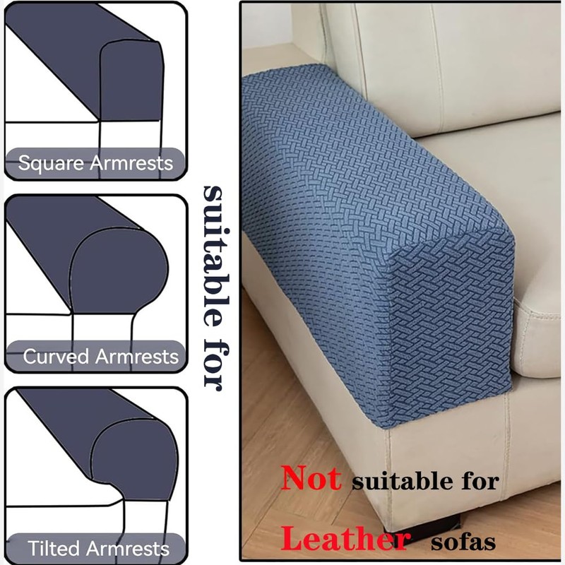 Stretch Armrest Covers,Set of 2 Polyester Fabric Armchair with Twist