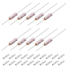 sourcing map 10 Pcs Metal Temperature Thermal Fuse SF139 139C 282.2F 10A 250V Cutoff Thermal Fuse with 20 Pcs BN1.25 Bare Terminal Butt Connector
