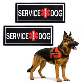 2 Pack Service Dog Patches for Harness, Service Dog Patches with Hook & Loop for Vests and Harnesses for Dogs in Training, Emotional Support or Working Dogs