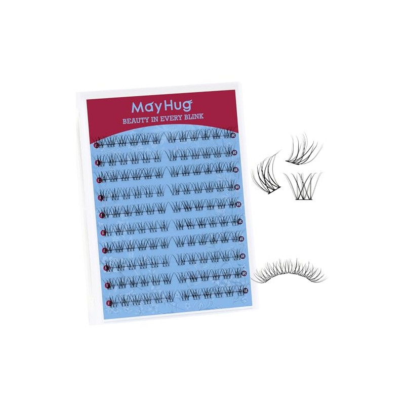 Mayhug Natural Lash Clusters Left&Right 120pcs Eyelash Clusters D Curl