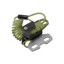 TANAX Motorcycle Anti-Theft Helmet Wire Lock with Handle Clamp Attachment, Coil, Olive, 3-Digit Dial Lock, 1000m, MF-4776