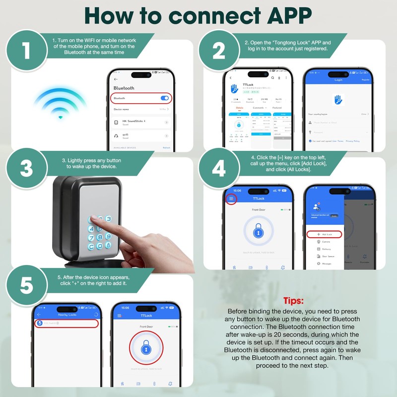 PAIRIER Smart Key Box, Bluetooth Lock Box Supports TTLock App