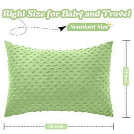 Entisn Toddler Pillowcase 13 x 18 Inch, 2 Pack Minky Dot Toddler Pillow Covers with Zipper Closure, Soft Fleece Pillow Shams for Nursery, Girls, Boys (Sage Green)