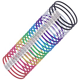 Mini Skater 24 PCS 6INCH Assorted Colored Durability Stainless Steel Wire key chain key ring Cable Ring (Colored)