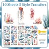 WANDIC 10 Sheets Rub On Transfer Sticker, Ocean Style Fish