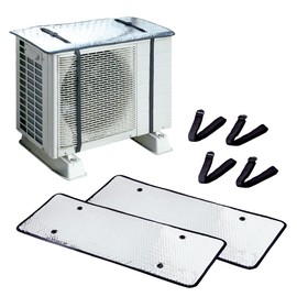 Aimedia Air Conditioner Outdoor Unit Cover, Outdoor Unit Panel, Set of 2, Heat Insulation Panel, Sunshade Panel, Aluminum Film, Direct Sunlight, Heat Shield, Snow Protection, Energy Saving, UV