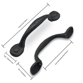 CABDM 10 Pack Rustic Black Cabinet Pulls, Antique Hammered Kitchen Hardware, Vintage Drawer Pulls, 3 Inch (76mm) Hole Center