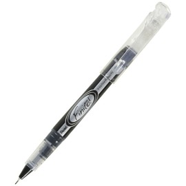 PENTEL Finito Porous Point Pen, .4mm, Black/Silver Barrel, Black Ink, Single Pen (SD98A)