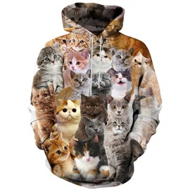 Yasswete Men Women Novelty Graphic Sweatshirts 3D Animal Printed Pullover Tops with Big Pockets Fashion Hooded Hoodies Casual Sports Clothing Out Wear Size Small