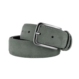 GRESEL Genuine Suede Belt for Men and Women, Genuine Leather, Made in Italy, Adjustable, 3.5 cm Wide, gray