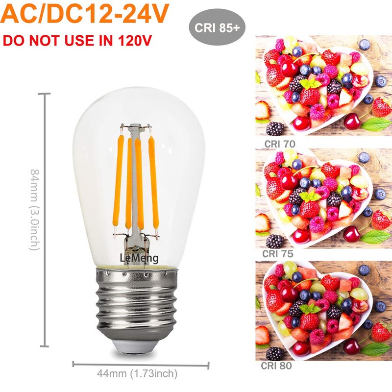 12volt LED Light Bulb 4W Edison Filament Vintage ac/dc12V 24V