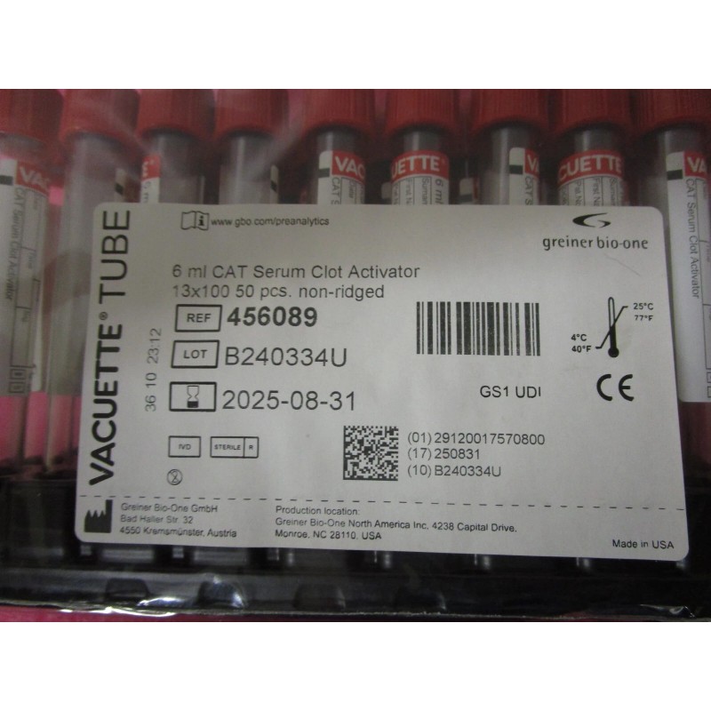 Greiner Bio One VACUETTE Clear Tube 6 mL CAT Serum