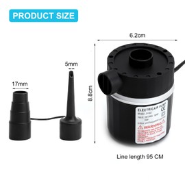 TNSLAND Electric Air Pump for Air Mattress, 2 in 1 Inflate and Deflate Electric Pump, Air Mattress Pump Electric with 2 Nozzles, Pump for Camping Sleeping Mat, Inflatable Boat Vacuum Bags, Swimming