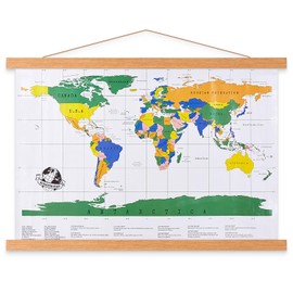 Benjia Poster Frame Hangers, Magnetic Large Clip Wood Wooden Poster Hanger Hanging Frames Kit for 11x17 11 x 17 inch Poster (28cm / 11", Teak Colour