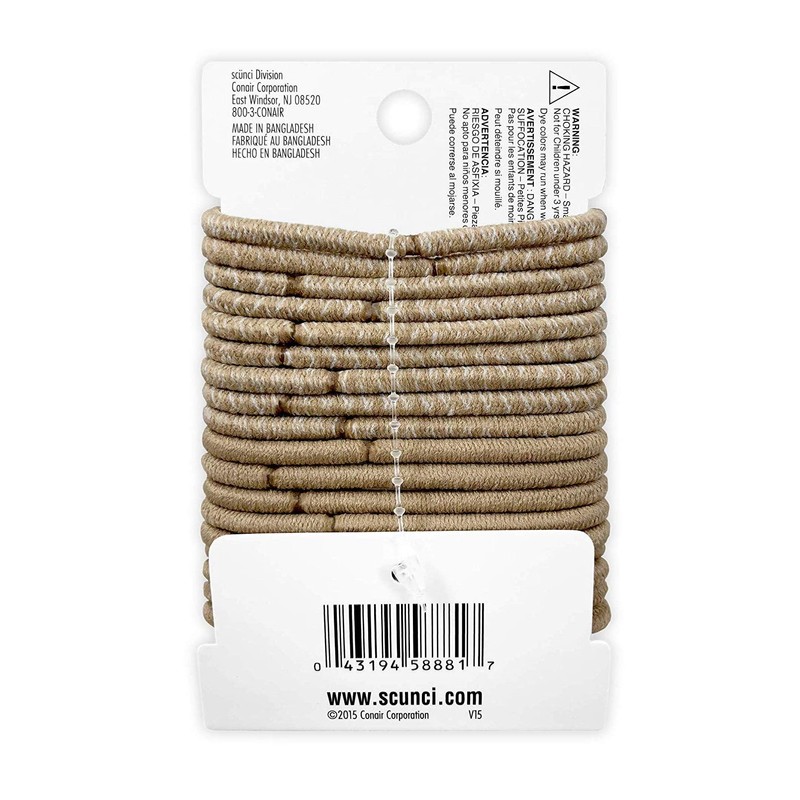 Scunci No-Damage, Color Match Elastics, Blonde, 18-Pcs per Pack (2-Pack)