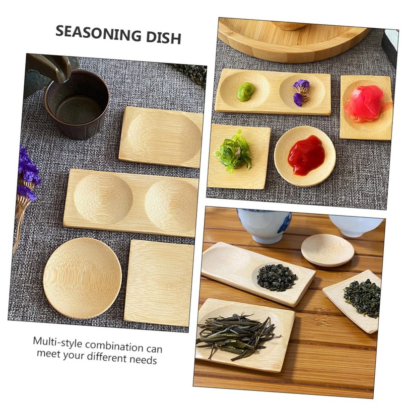 GRIRIW 1 Set Bamboo Snack Plates Versatile Serving Dishes for
