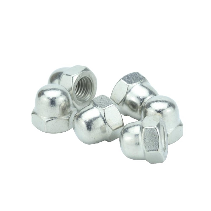 M4 (4mm) Dome Cap Nut - Bright Zinc Plated Steel