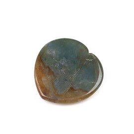 Natural Indian Agate Heart Stone - Polished Crystal with Energy Properties, Heart Polished Stone, Worry Heart Stone 4 x 4 x 0.7 cm (Indian Agate)
