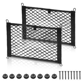 Storage Nets for Campervans, 2PCS Car Storage Net 40 X 25 cm Car Mesh Cargo Net for Van Campervans Back Seat Nylon Boot Net for Groceries Bottle Phone