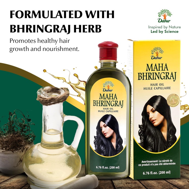 Dabur Maha Bhringraj Herbal Ayurvedic Hair Oil – Infused with