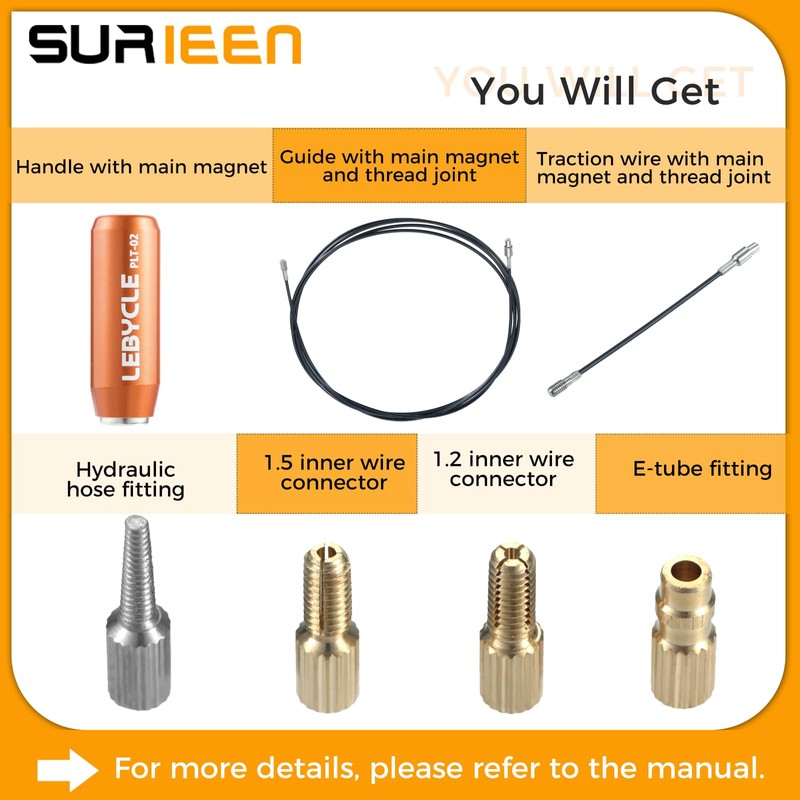 SURIEEN Bike Internal Cable Routing Kit, Bicycle Cable Routing Tool,