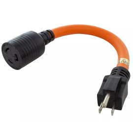 AC WORKS® 15 Amp NEMA 5-15 Plug to 20 Amp NEMA L5-20 Female Adapter Cord by AC WORKS®