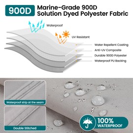 900D Boat Center Console Cover for Outdoor Storage with Large Air Vents, Windproof Strap, Waterproof Seam Strips - Heavy Duty & Anti-UV and Durable