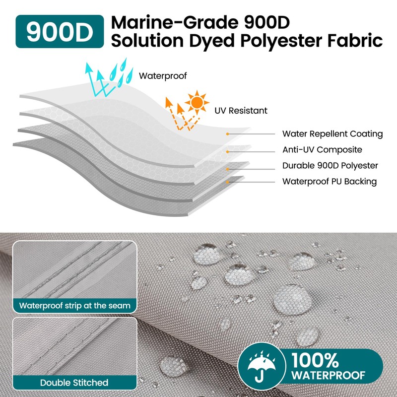900D Boat Center Console Cover for Outdoor Storage with Large