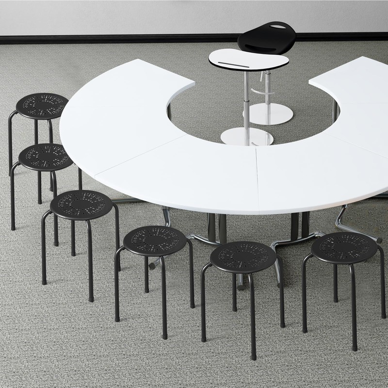 POWERSTONE Stackable Stools 6 Pack, Portable Stacking Bar Stools Iron