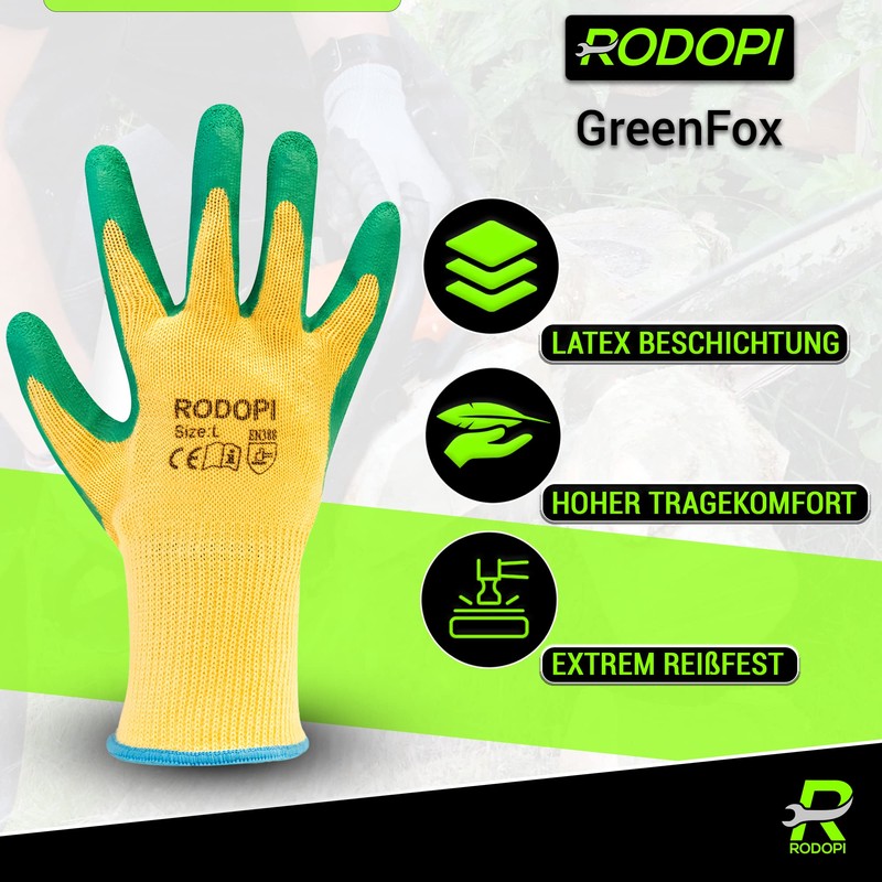 RODOPI GreenFox Gardening Gloves for Men and Women, Thorn Resistant