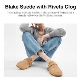 Coach Women's Blake Suede with Rivets Clog, Peanut, 10