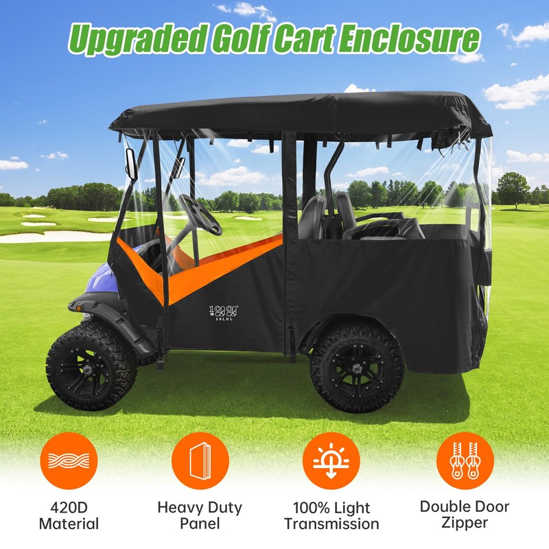 10L0L Universal Golf Cart Enclosure – Fits Yamaha, EZGO &