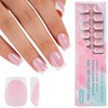 Misssix Uñas Postizas Francesas De Gel, 150 Unidades, Cortas, Cuadradas,